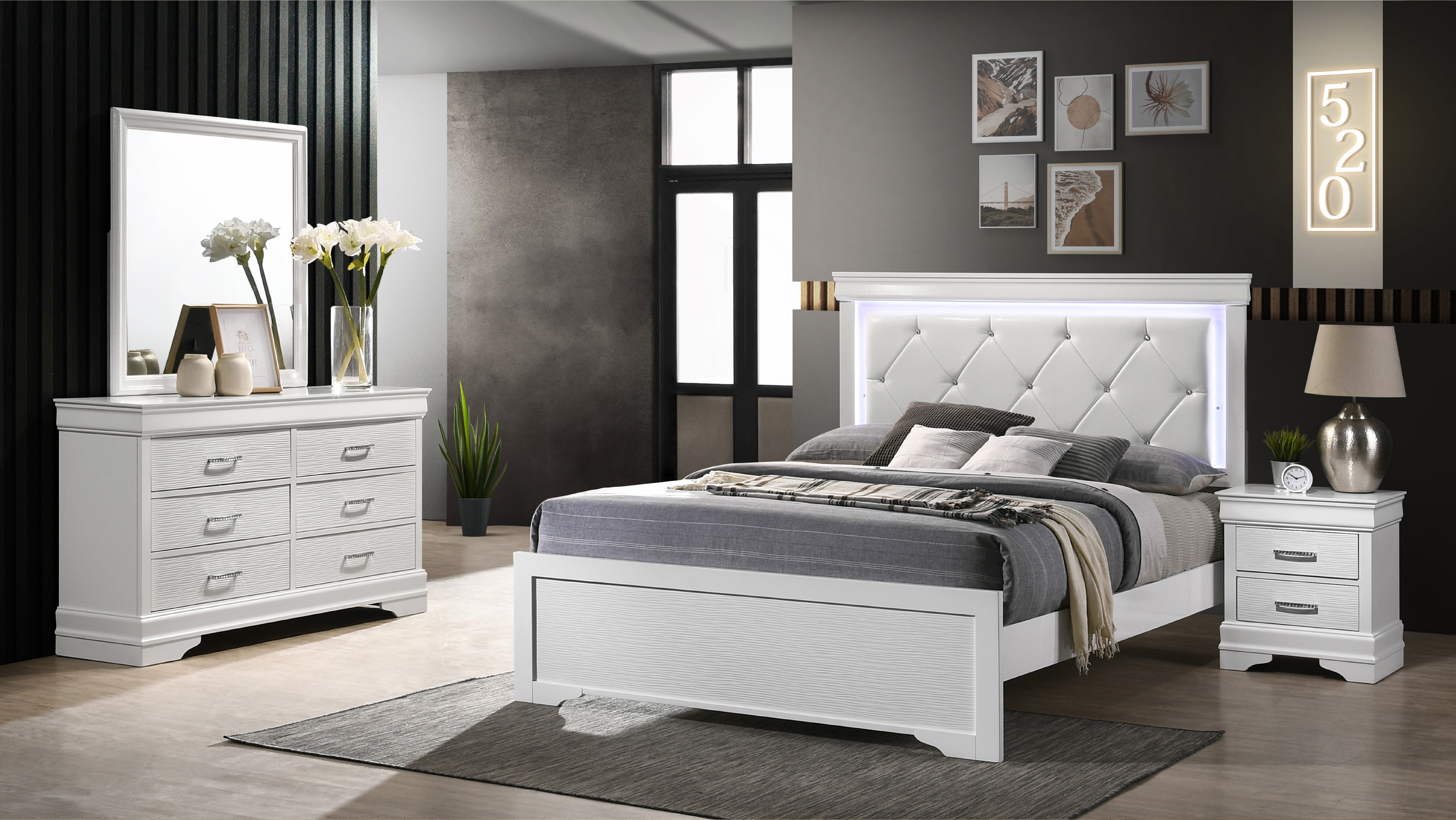 Winston Porter Mayodan Upholstered Standard 4 Piece Bedroom
